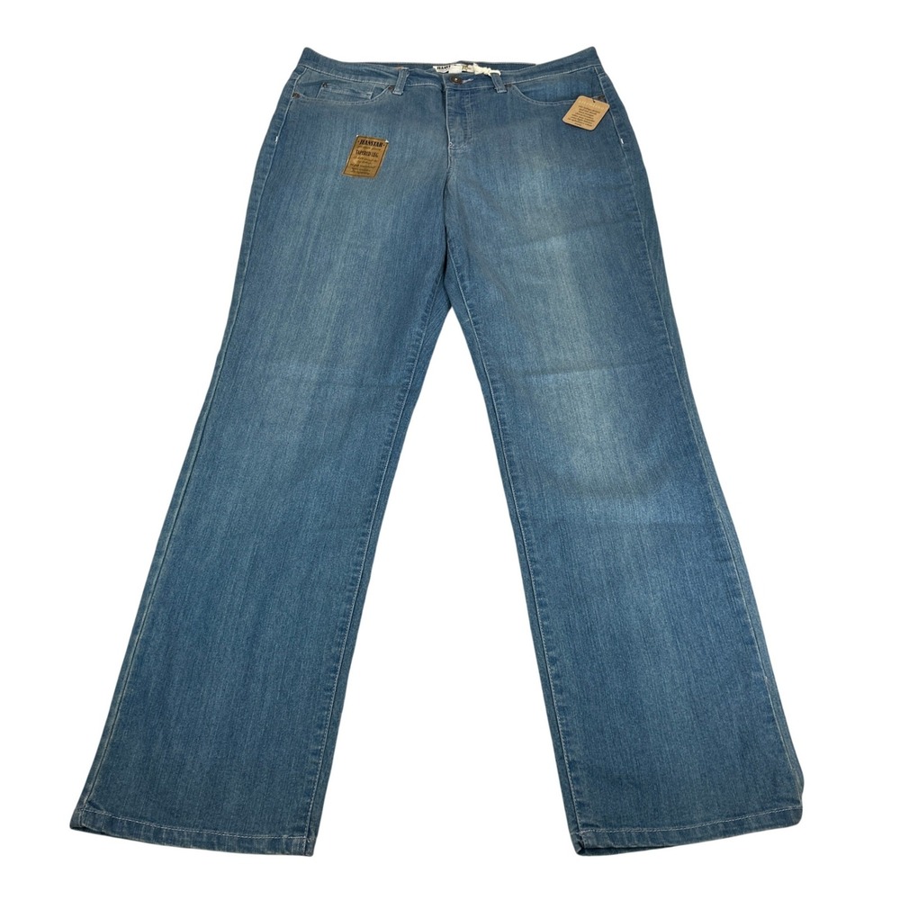 Jeanstar Brooke Tapered Leg Curvy Premium Denim Jeans Vintage Blue 14 Stretch
